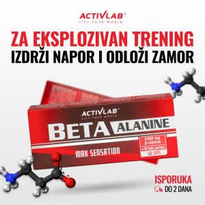 Activlab Beta Alanine pakovanje od 60 kapsula, dodatak ishrani za izdržljivost i odlaganje umora tokom intenzivnog treninga.