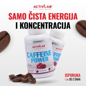 Activlab Caffeine Power, pakovanje 60 kapsula, dodatak ishrani sa kofeinom za energiju, budnost i fokus.
