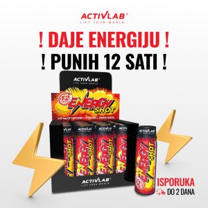 Activlab Energy Shot pakovanje 80ml, tečni dodatak za energiju i budnost do 12 sati.