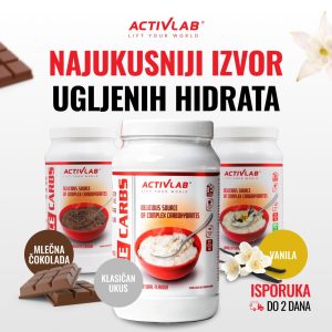 Activlab Rice Carbs, pakovanje 1000g, ugljeni hidrati za energiju i oporavak, ukusi mlečna čokolada, vanila i klasičan.