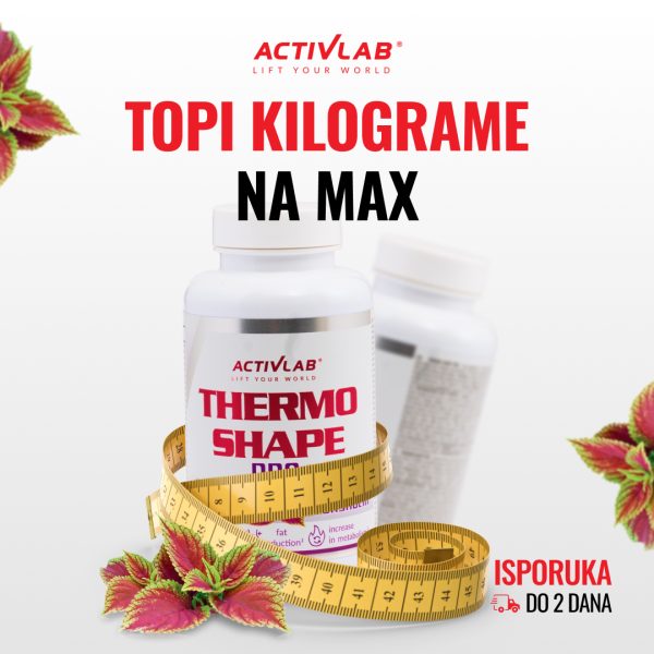Activlab Thermo Shape Pro, pakovanje 60 kapsula, termogeni sagorevač masti za ubrzanje metabolizma i kontrolu telesne težine.