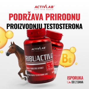 Activlab Tribuactiv, pakovanje 90 kapsula, dodatak ishrani sa tribulus terrestris ekstraktom i vitaminom B6 za prirodnu podršku testosteronu.