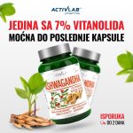 Activlab Ashwagandha 60 kapsula, standardizovana na 7% vitanolida, dodatak ishrani za energiju, otpornost na stres i vitalnost.