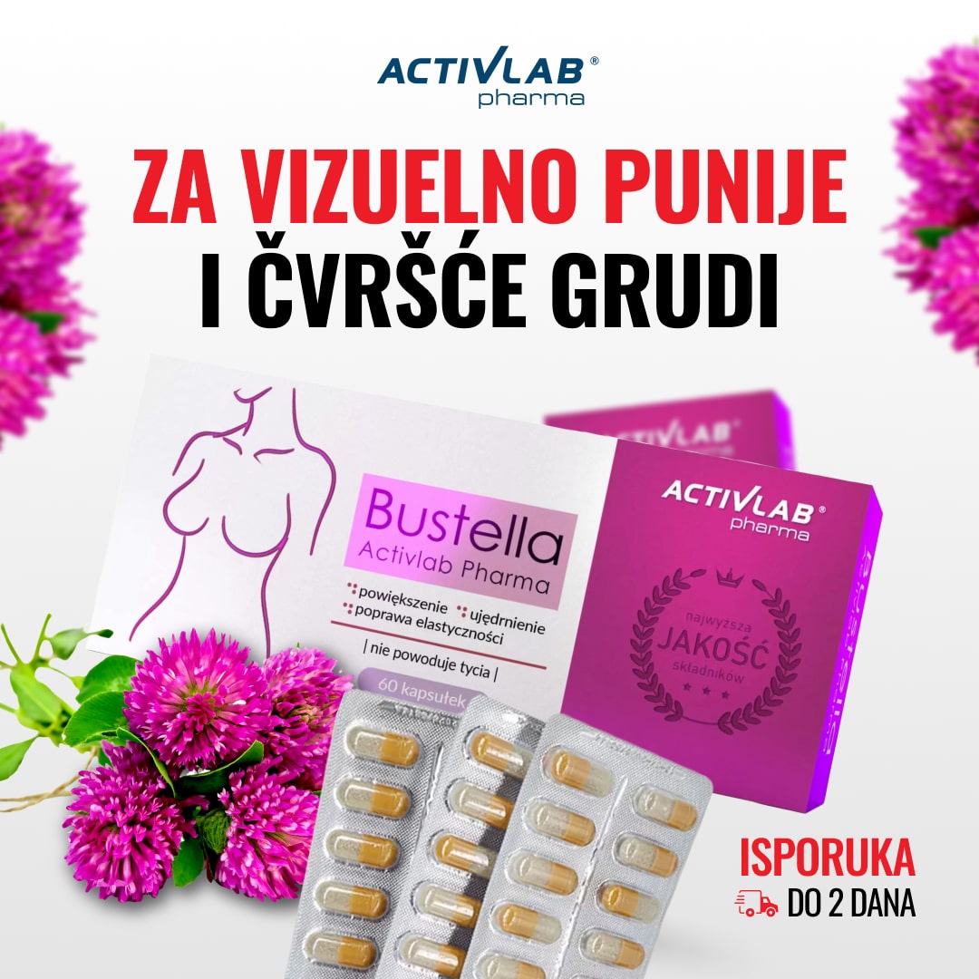 Activlab Bustella dodatak ishrani za čvršće i punije grudi, pakovanje od 60 kapsula.