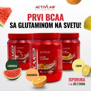 Activlab BCAA Xtra sa glutaminom, pakovanje 500g, dodatak za oporavak i izgradnju mišića, ukusi lubenica, narandža i limun.