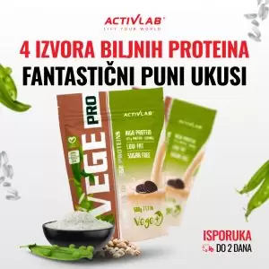 Activlab Vege Pro biljni protein, 4 izvora biljnih proteina, bez glutena i laktoze, pakovanje 500g.